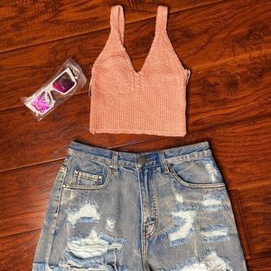 Pink crop top